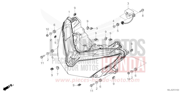 PROJECTEUR de Gold Wing MAT BULLET SILVER (NH389) 2026